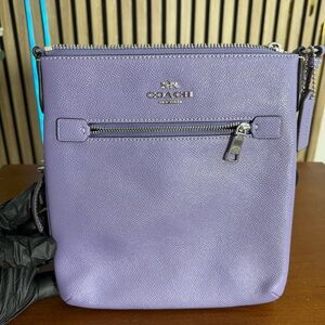 WOW🪻COACH 🌼 Mini Rowan File Croosgrain Lavender Lila RARE Purple Crossbody Bag.